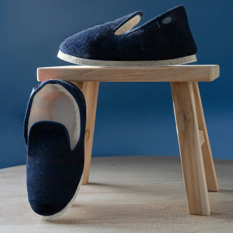 Wool Slippers: Navy