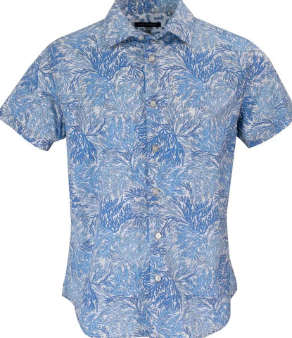 Scott Coral Shadow Shirt S/S: Ivory