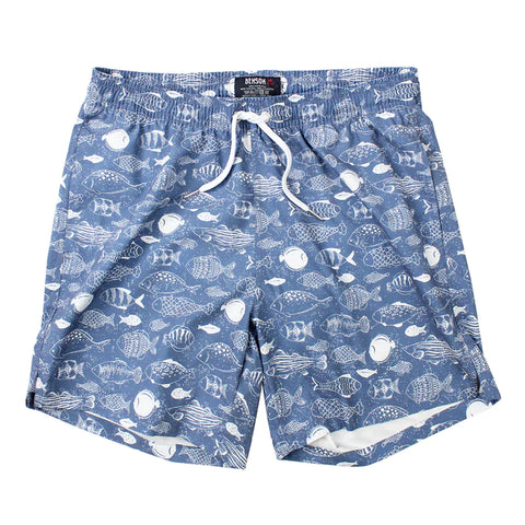 Fish Print Swim: Blue