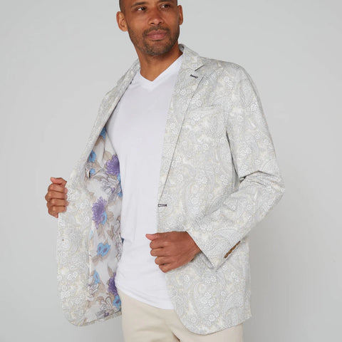 Hadrian Paisley Blazer: Ivory