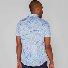 Landon Leaves Shirt S/S: Blue