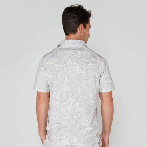 Pietro Paisley Polo S/S: Ivory