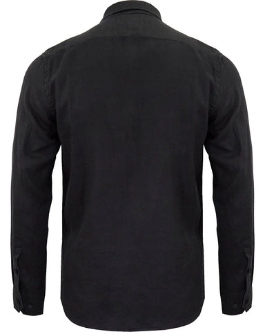 Lionel Linen Shirt L/S: Black