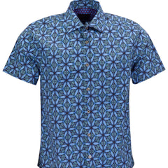 George Tribal Shirt S/S: Blue