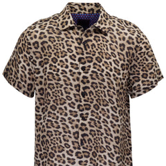 Landon Leopard Shirt S/S: Brown