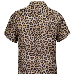 Landon Leopard Shirt S/S: Brown
