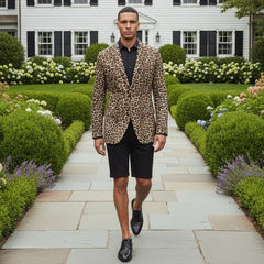 Julius Leopard Blazer: Brown
