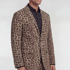 Julius Leopard Blazer: Brown