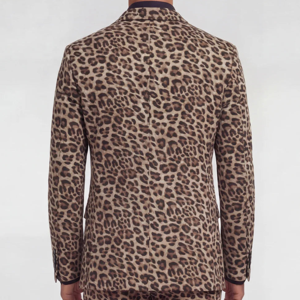 Julius Leopard Blazer: Brown