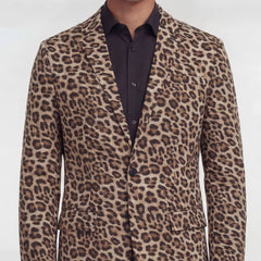 Julius Leopard Blazer: Brown