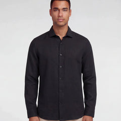 Lionel Linen Shirt L/S: Black