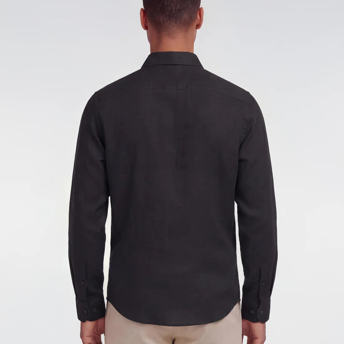 Lionel Linen Shirt L/S: Black