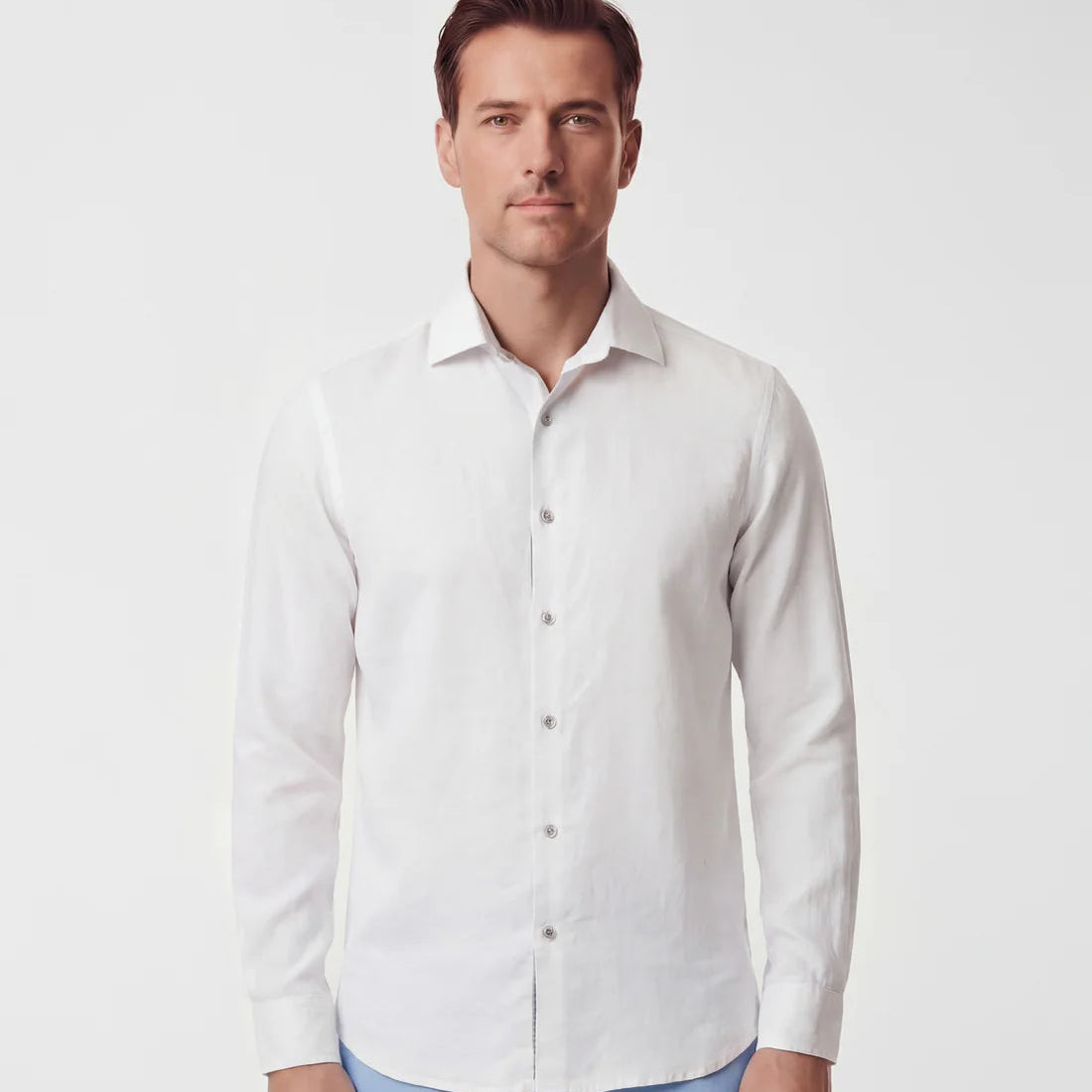 Lionel Linen Shirt L/S: White