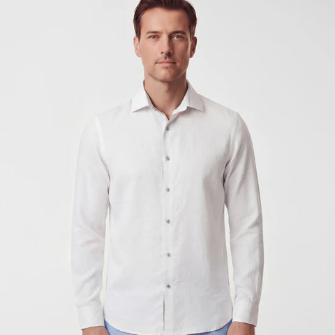 Lionel Linen Shirt L/S: White