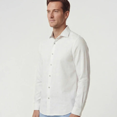 Lionel Linen Shirt L/S: White