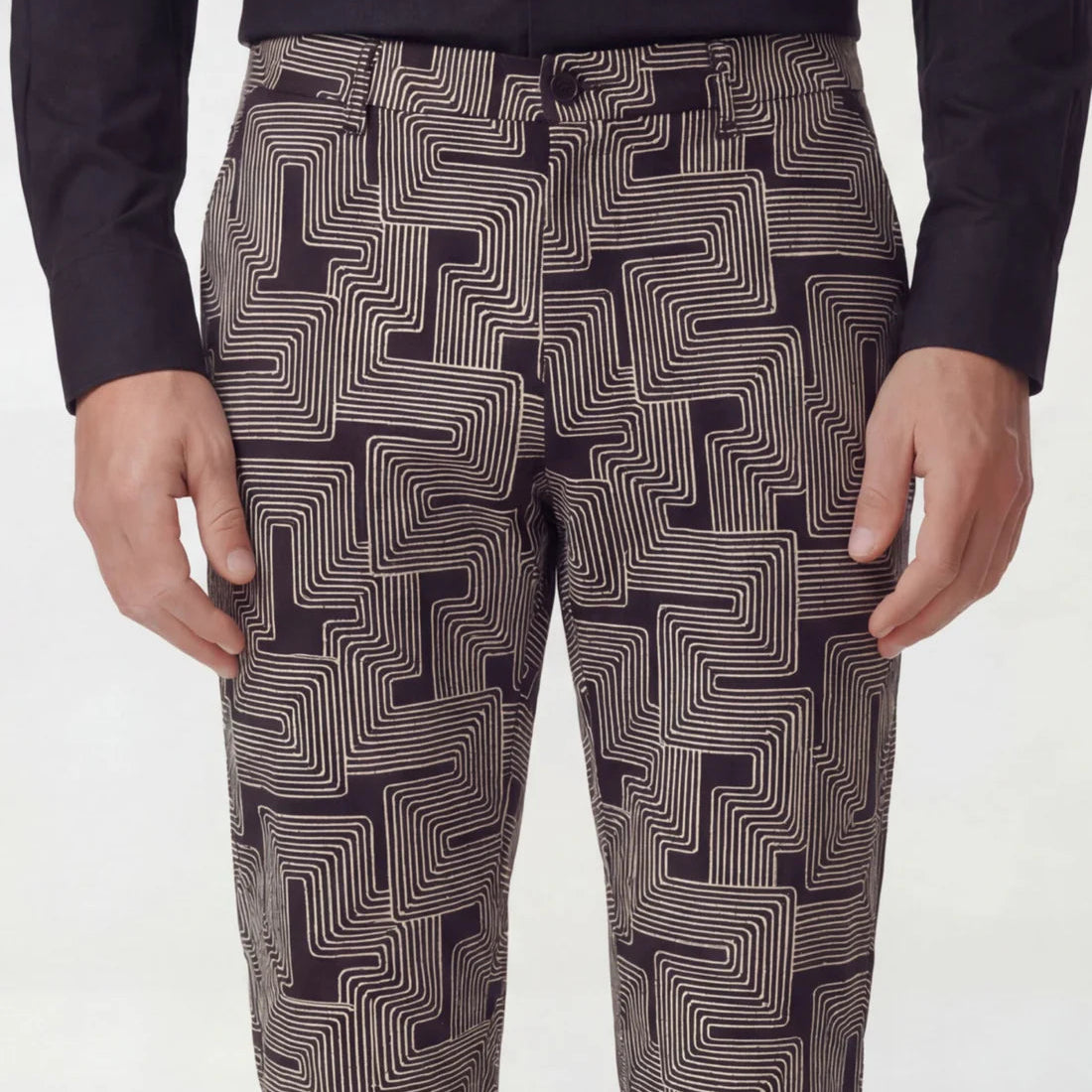Charles Inter Twine Stretch Pant: Black