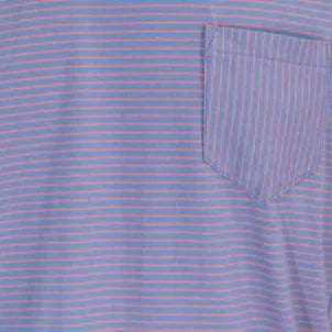 Tate Stripe T-Shirt S/S: Blue & Coral