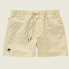 Machu Swim Trunk:Yellow & Cream