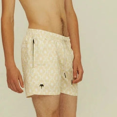Machu Swim Trunk:Yellow & Cream