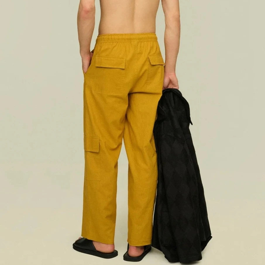 Mustard yellow cargo pants online