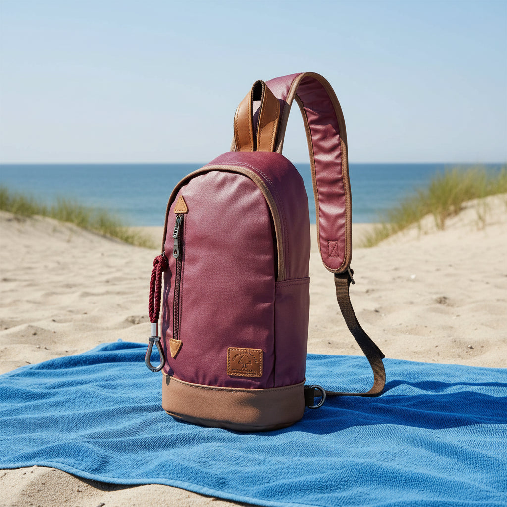 Urban Sling Bag: Burgundy