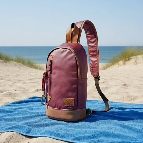 Urban Sling Bag: Burgundy