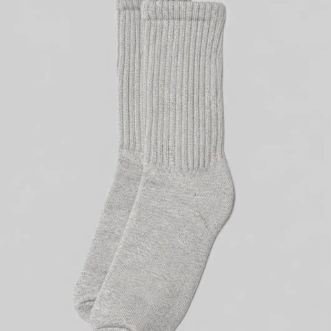 Solids Crew Sock: Heather Grey