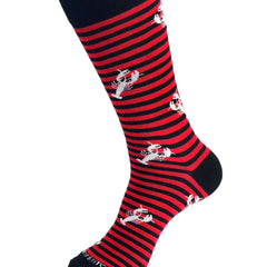 Lobster Stripe Sock: Black/Red