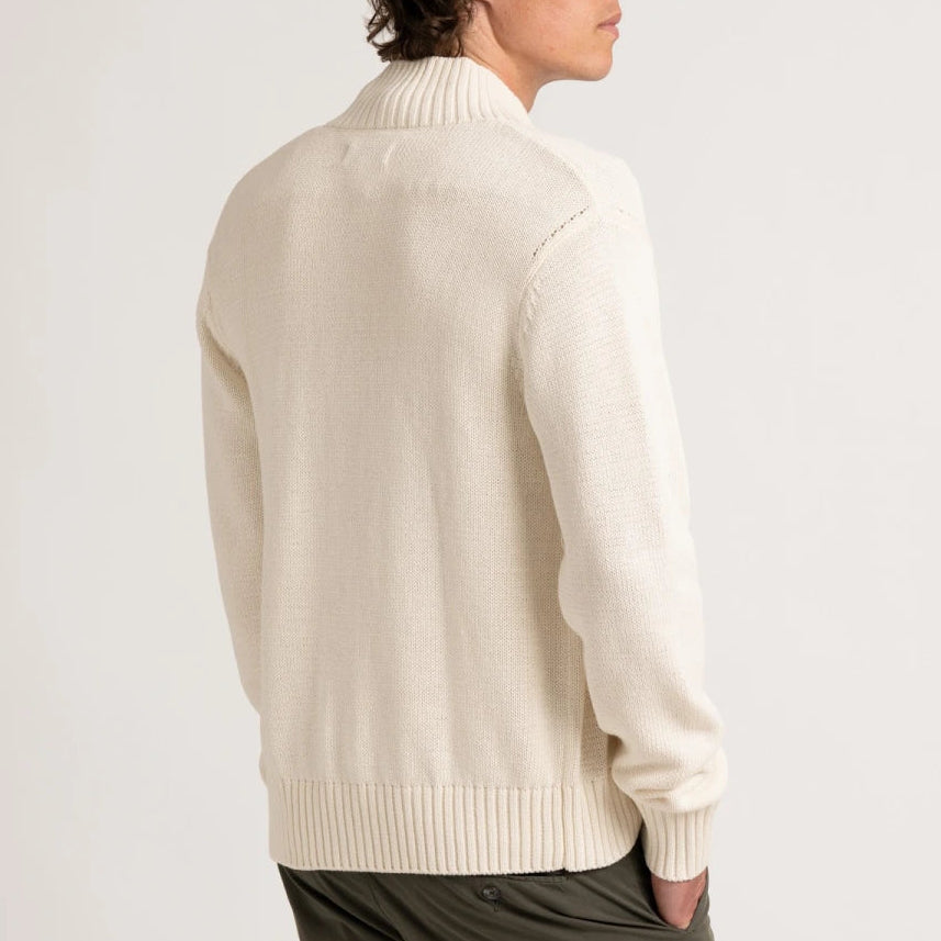 Allen Full-Zip Cardigan Sweater: Ecru