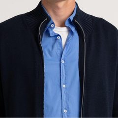Allen Full-Zip Cardigan Sweater: Navy