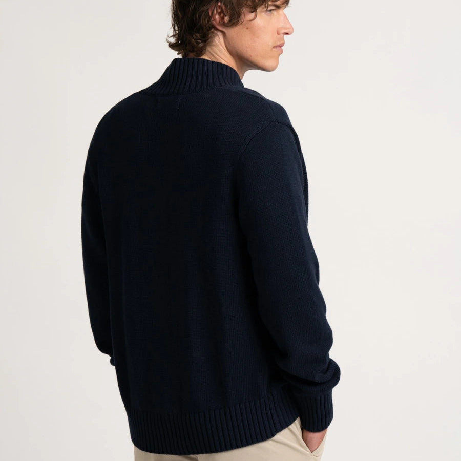 Allen Full-Zip Cardigan Sweater: Navy