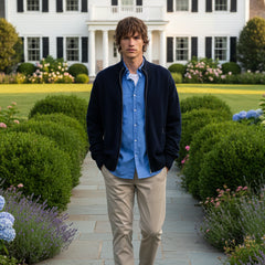 Allen Full-Zip Cardigan Sweater: Navy