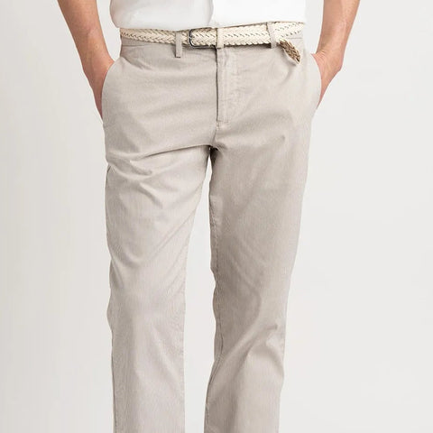 Arno Micro Stripe Chino Pant: Beige
