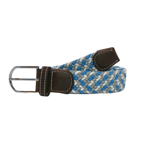 Bayfield Stretch Belt: Blue/Grey/White