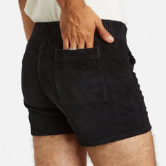 Stretch Corduroy Short: Black