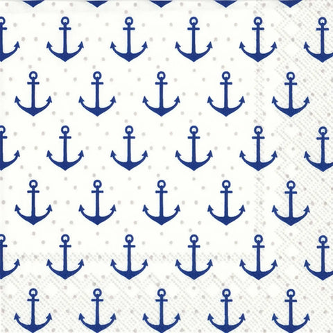 "Anchor Dots" Paper Cocktail Napkins: 20 count