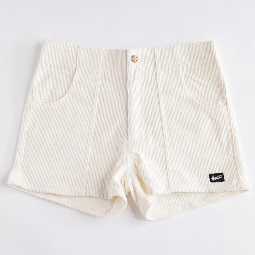 Stretch Corduroy Short: White