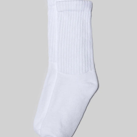 Solids Crew Sock: White