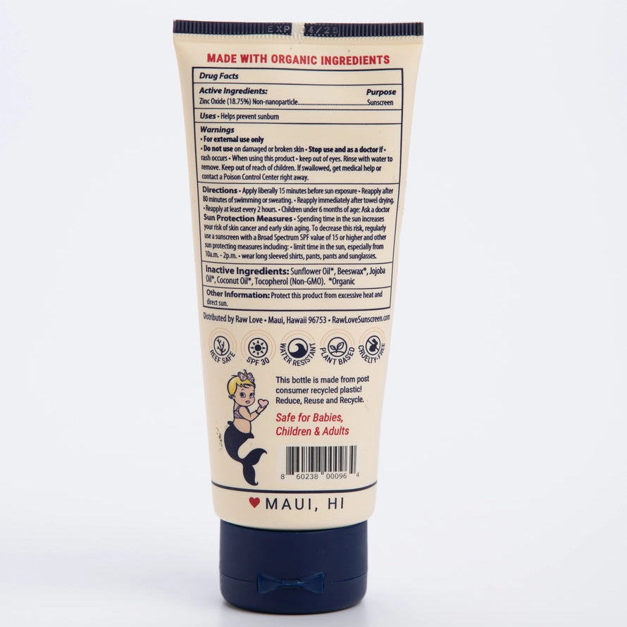 Raw Love SPF 30 Sunscreen: 3 oz.