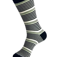 Sandy Stripe Sock: Black/Grey/Lime