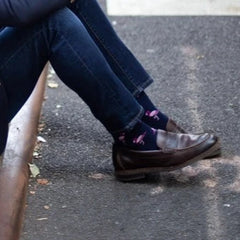 Crew Sock: Manhattan Flamingos Navy