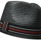 Straw Fedora Hat: Black