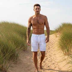LInen Short: White