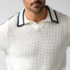 Matteo Crochet Knit Pull Over: White