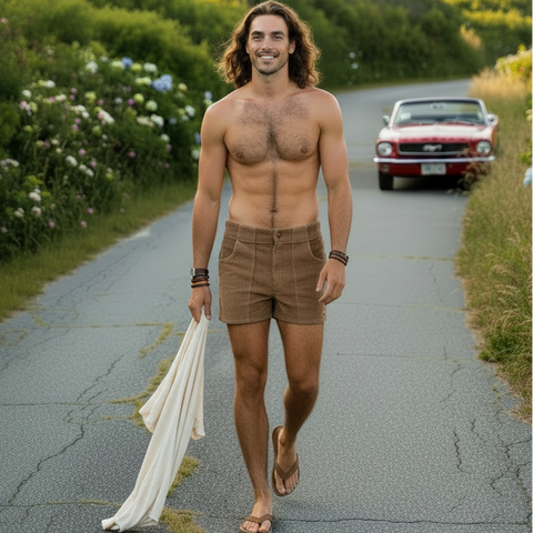 Stretch Corduroy Short: Brown