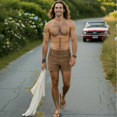 Stretch Corduroy Short: Brown