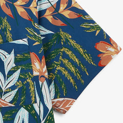 Leaf Print Caracas Shirt S/S: Nation Blue