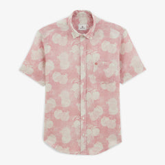 Linen Pomegranate Print Shirt S/S: Rose