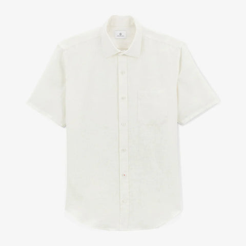 Solid Linen Shirt S/S: White