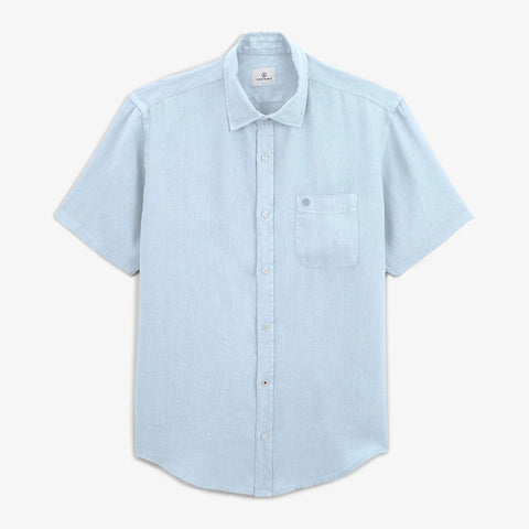 Solid Linen Shirt S/S: Sky Blue
